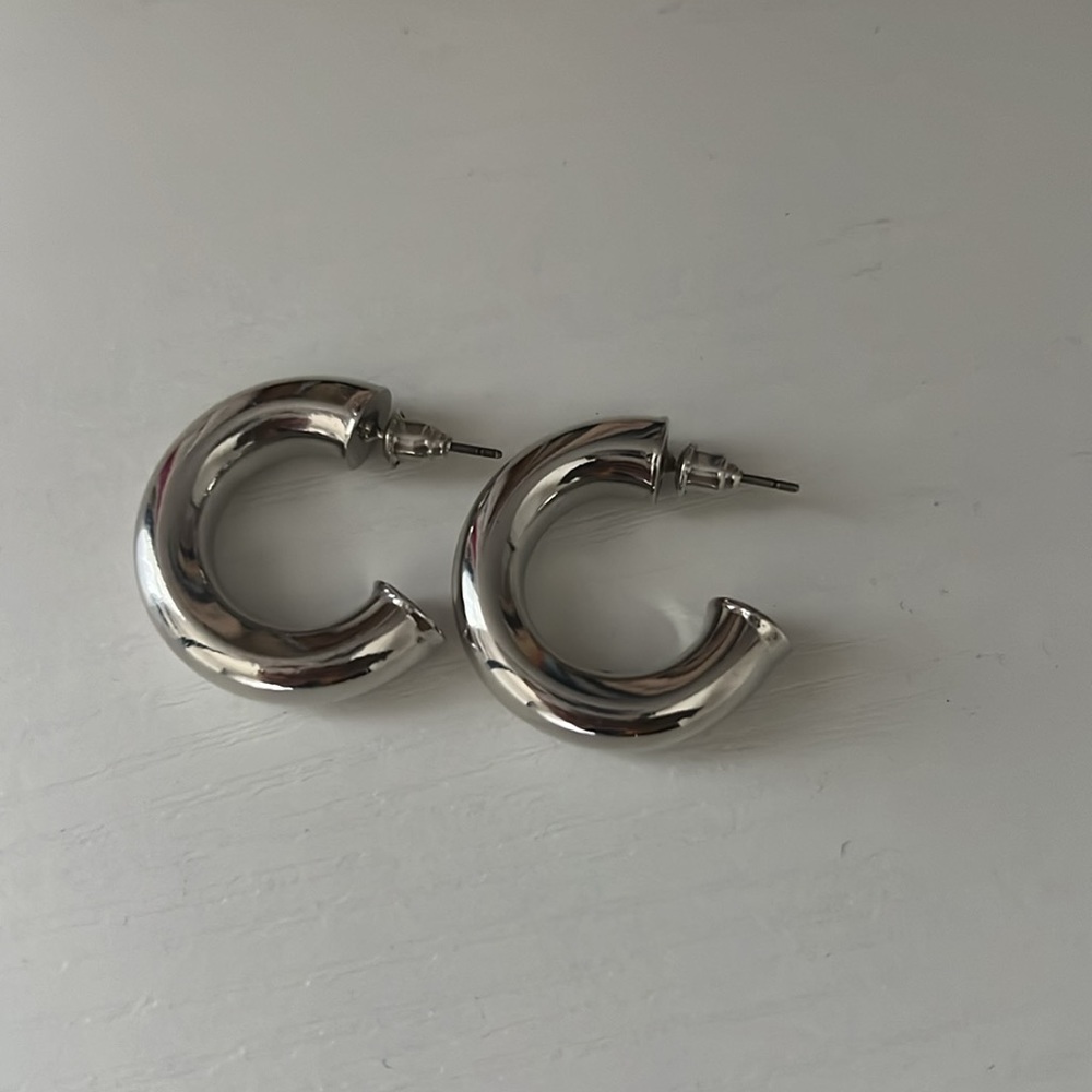 Silver Hoops - image 1